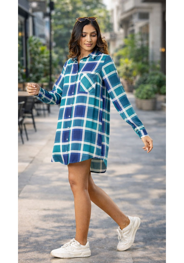 OCTAVIA LONG SLEEVE BLUE SHIRT